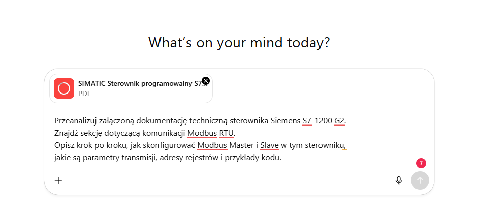Analiza dokumentacji technicznej z Chat GPT i AI w Siemens Automation Knowledge Guide
