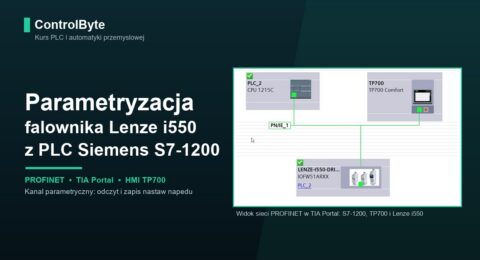 Parametryzacja falownika Lenze i550 z PLC Siemens S7-1200 - widok sieci PROFINET w TIA Portal