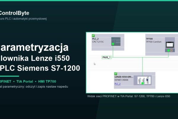Parametryzacja falownika Lenze i550 z PLC Siemens S7-1200 - widok sieci PROFINET w TIA Portal