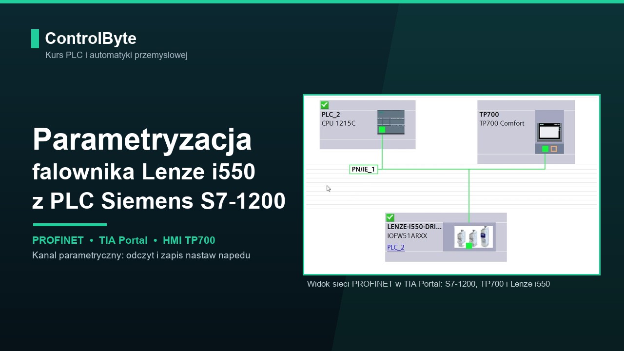 Parametryzacja falownika Lenze i550 z PLC Siemens S7-1200