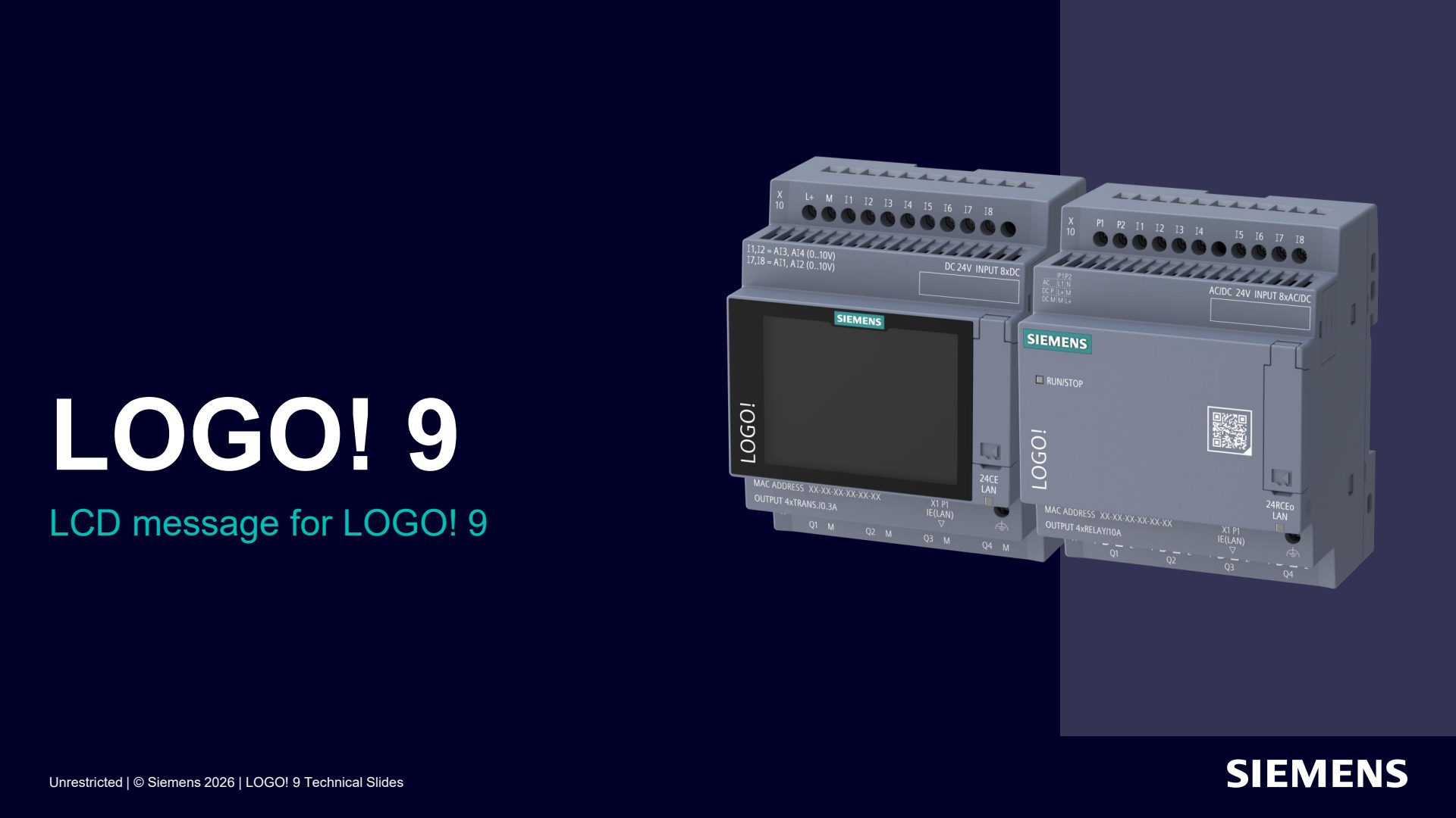 Komunikaty LCD w LOGO! 9