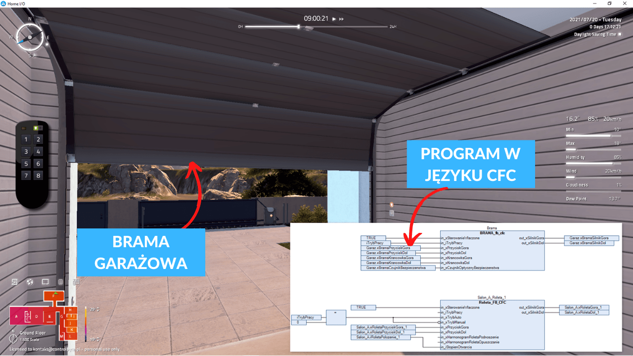 Program sterowania dla garażu