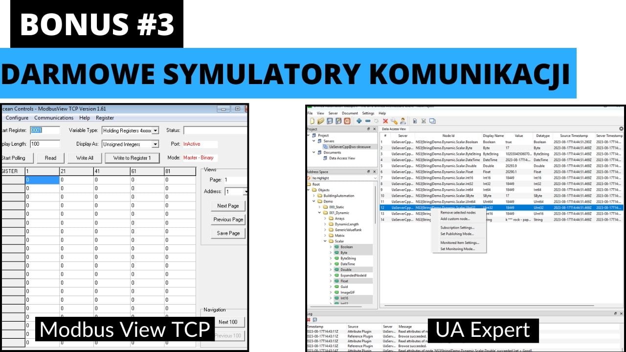 BONUS #3 - Darmowe symulatory komunikacji Modbus / OPC UA