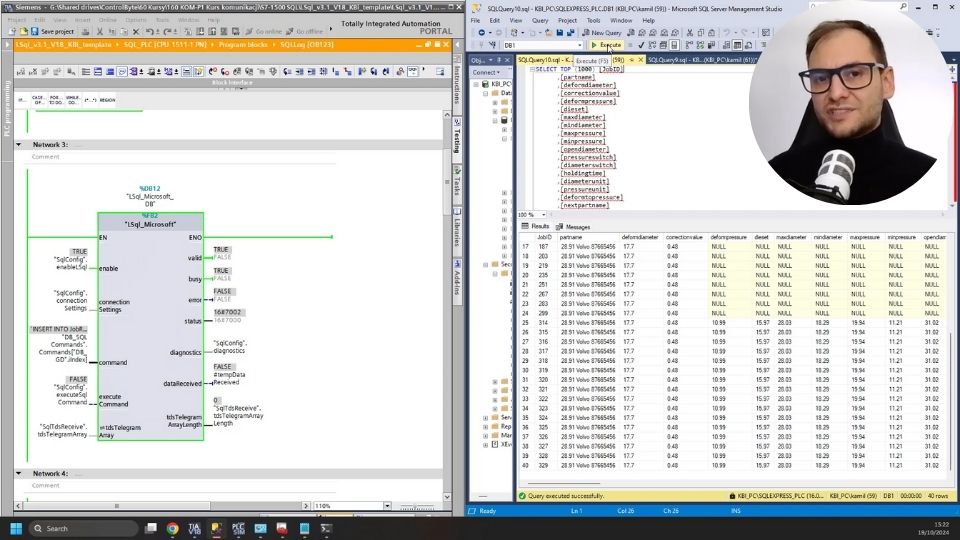 Logowanie danych do bazy SQL z PLC Siemens (S7-1200, S7-1500)