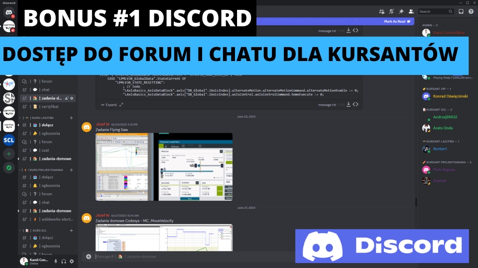 BONUS #1 - Discord: forum i czat kursantów