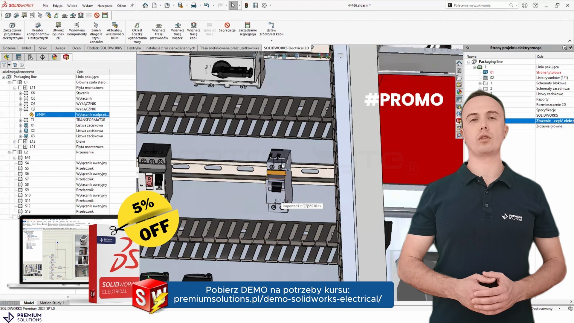Informacja o 30-dniowym demo SOLIDWORKS Electrical dla uczestników kursu ControlByte