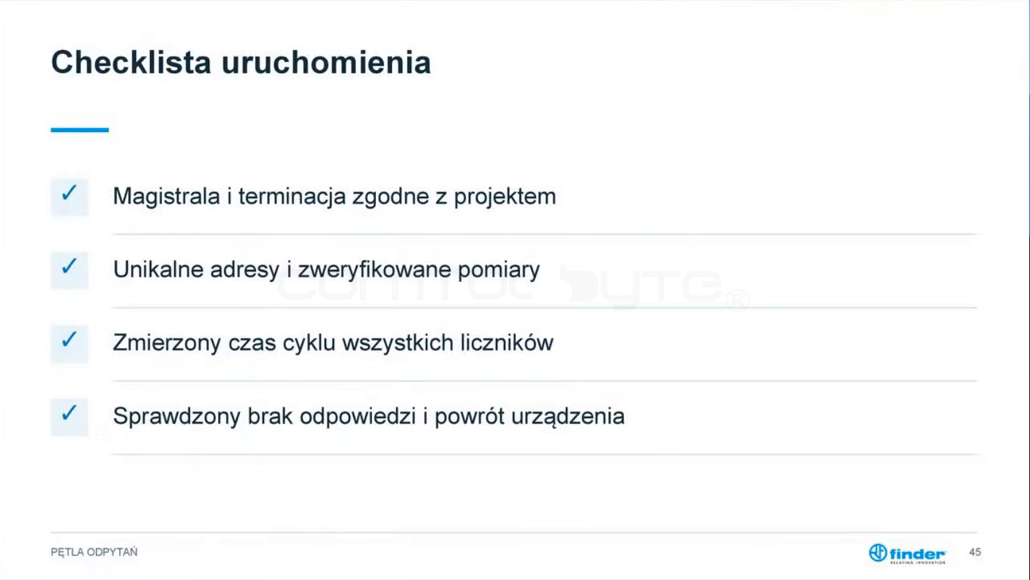 Checklista uruchomienia systemu z licznikami energii Modbus RTU