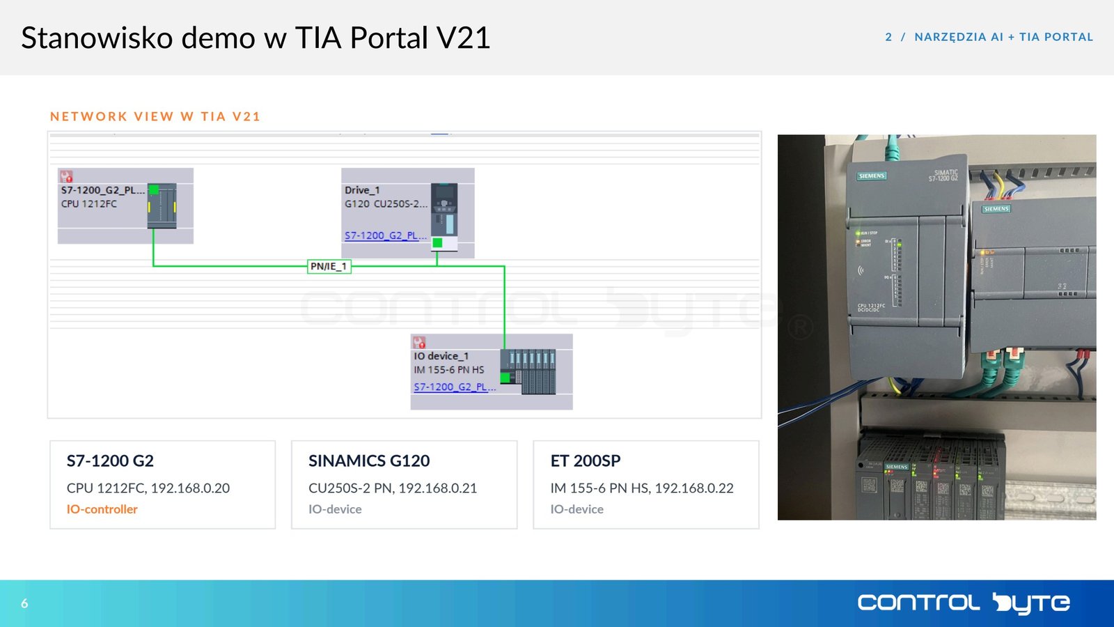 Stanowisko demo w TIA Portal V21