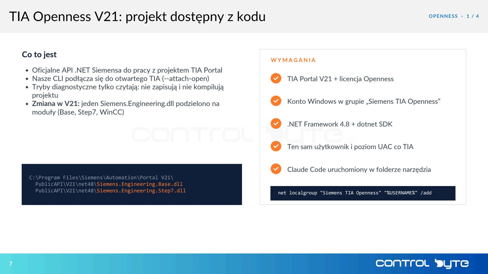 TIA Openness V21: projekt dostępny z kodu