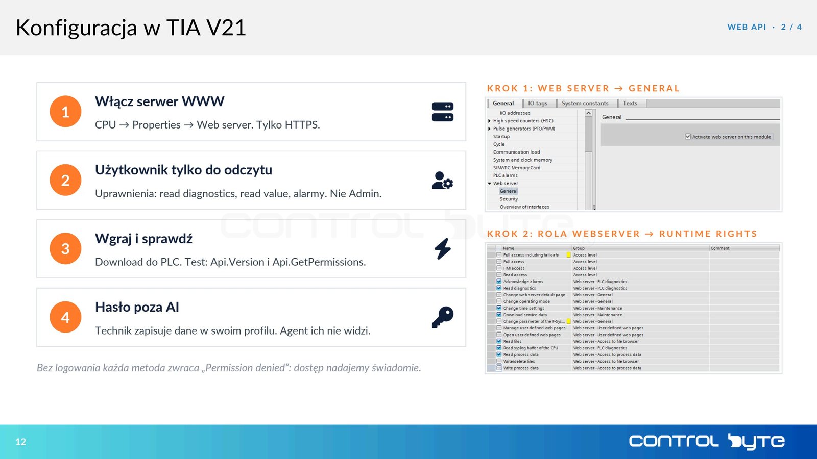 Konfiguracja Web API w TIA V21